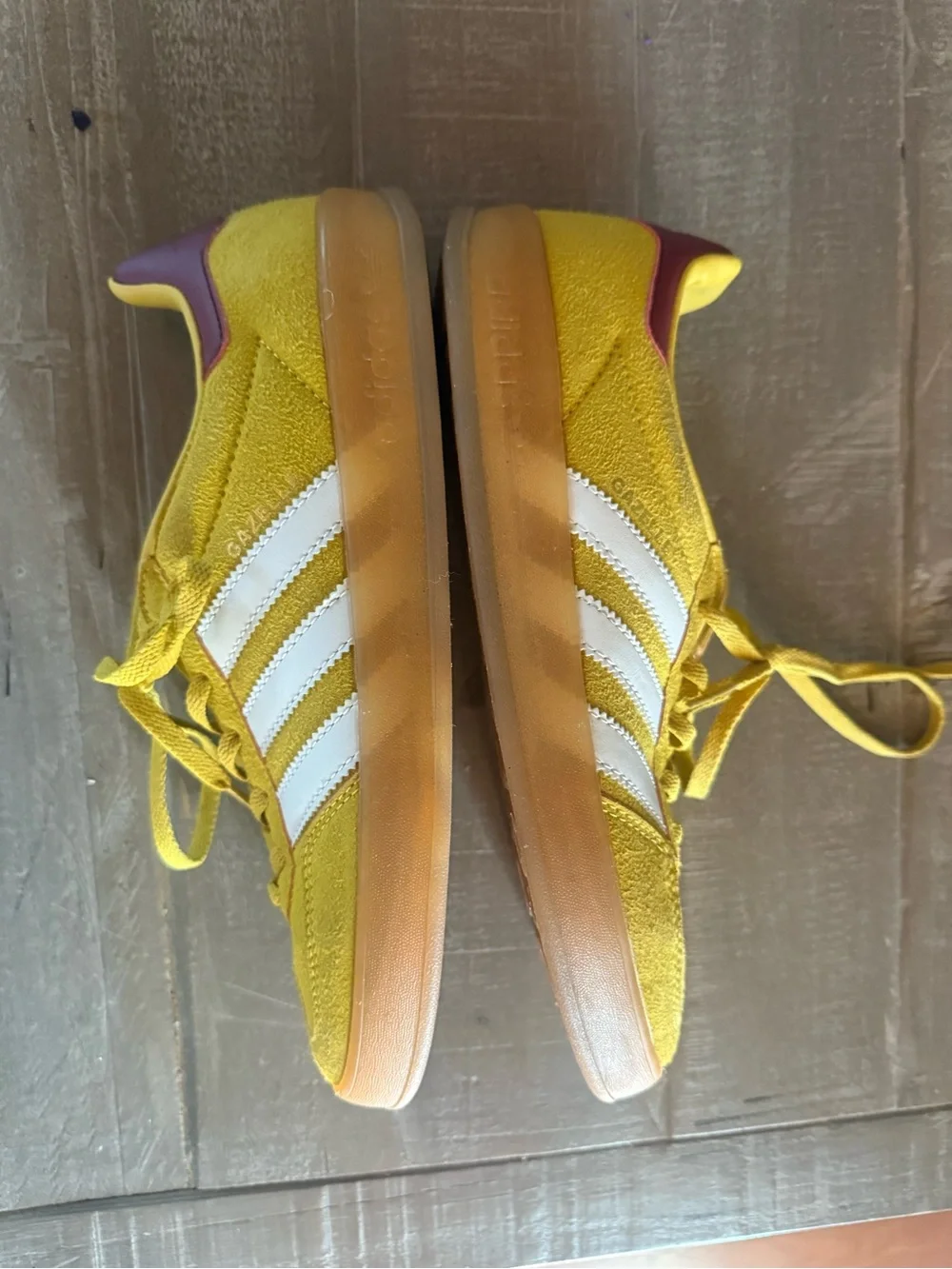 adidas Gazelle Sneakers in Yellow, White and Maroon